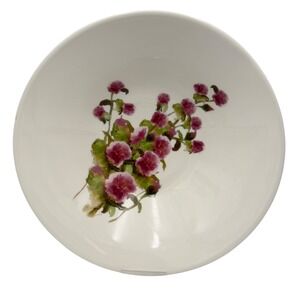 Vtg Ceramica Cuore Italy Large Serving Bowl Pasta Pink Rose Floral Flowers 12.5"